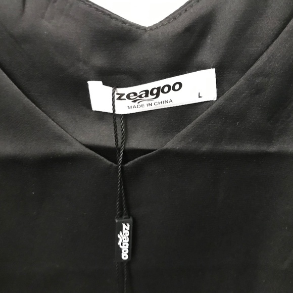 Zeagoo Women’s L Silky Sleeveless Black Tank Top Size Large NWT - Picture 3 of 5